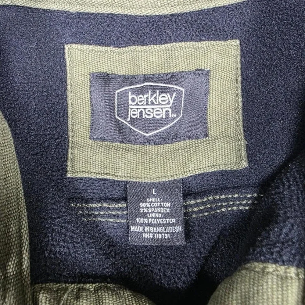 Berkley Jensen Shirt Jacket Men L Green Medium Wash